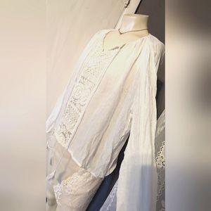 Boho drawstring hippie vintage style Woodstock flowy spring summer cotton large